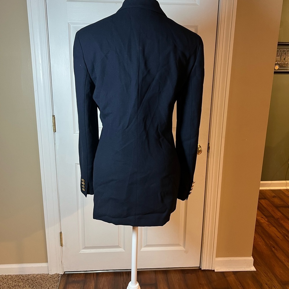 Lauren Ralph Lauren Women’s Blazer Jacket Navy Blue 4 Classic Tailored Wool - Picture 4 of 10